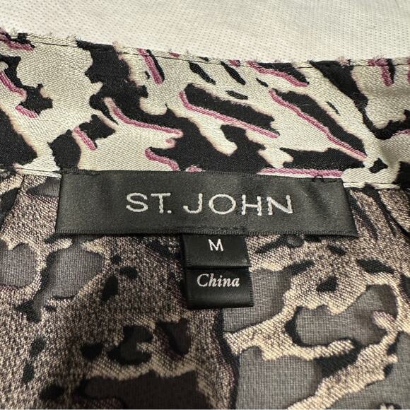 St. John Floral Burnout Silk Blend Blouse Size Size M - Picture 10 of 11